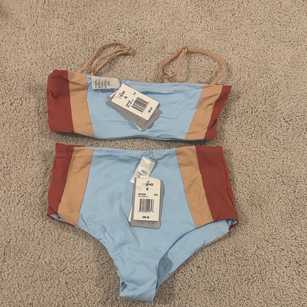 L*Space Blue and Tan Bikini Set